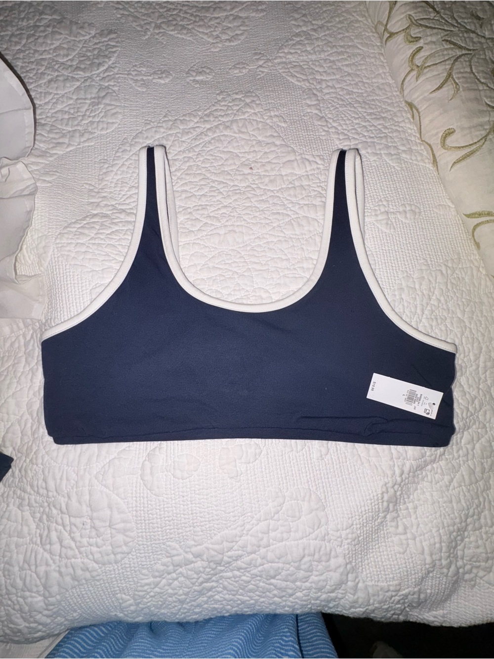 Old Navy Navy Sports Bralette with White Contrast Trim
